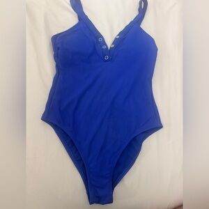 Xhilaration Blue One Piece Swimsuit Classic Athletic Design
